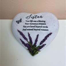 Memorial Stone Heart - Sister