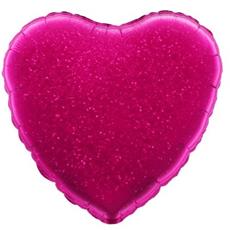 Pink heart holographic balloon