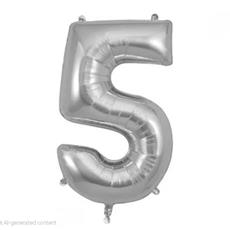 Silver Jumbo 5 Balloon