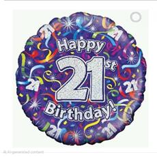 Happy 21st Birthday Balloon Blue