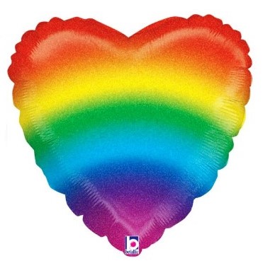 Rainbow heart balloon